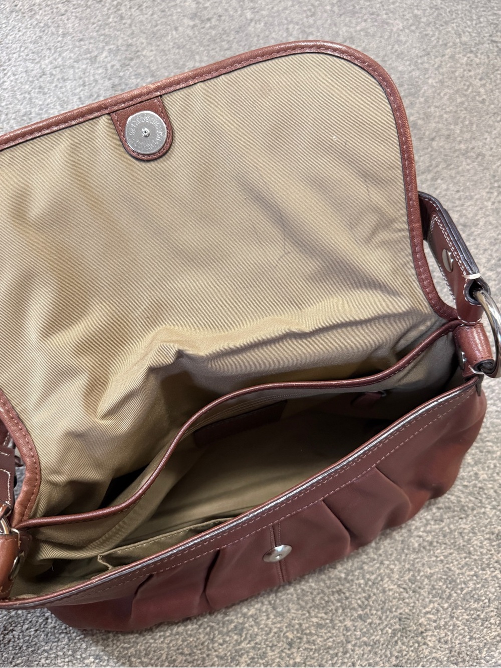 COACH Y2K Pleated Soho Brown Leather Hobo Shoulder Purse Bag F13729 - Picture 6 of 7